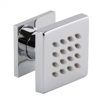Nuie Vibe Concealed Thermostatic Triple Shower Valve with Fixed Shower Head and Body Jet - Chrome