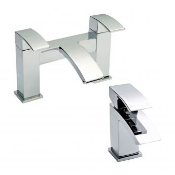 Nuie Vibe Mono Basin Mixer Tap and Bath Filler Tap - Chrome