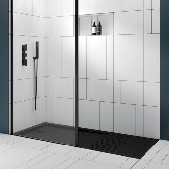 Nuie Slate Rectangular Walk-In Shower Tray 1400mm x 900mm - Grey