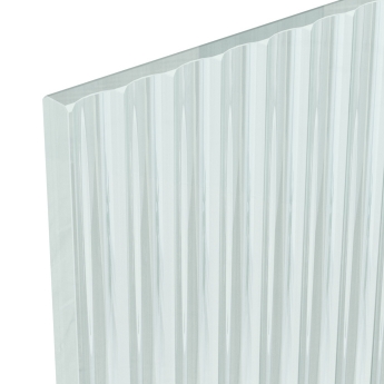 Nuie Fluted Wet Room Screen 1850mm High x 1000mm Wide with Support Bar 8mm Glass - Polished Chrome