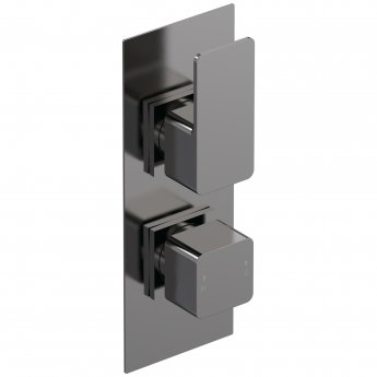 Nuie Windon Thermostatic Concealed Shower Valve Dual Handle - Brushed Pewter