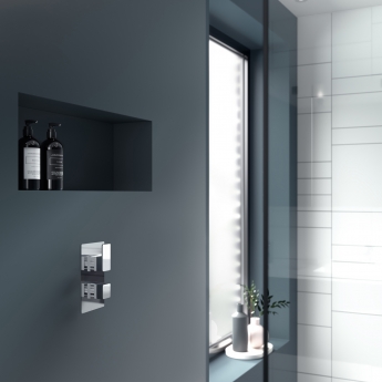 Nuie Windon Thermostatic Concealed Shower Valve with Diverter Dual Handle - Chrome