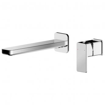 Nuie Windon 2-Hole Wall Mounted Basin Mixer Tap without Plate - Chrome