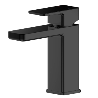 Nuie Windon Mono Basin Mixer Tap With Push Button Waste - Matt Black | Product Image