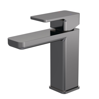 Nuie Windon Mono Basin Mixer Tap with Push Button Waste - Brushed Pewter | Product Image