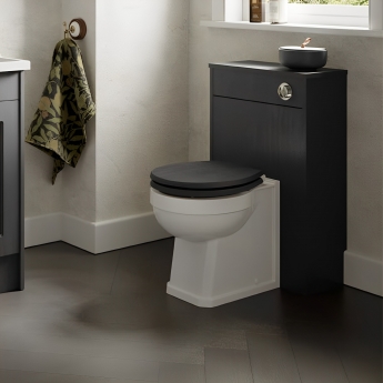 Nuie York Back to Wall WC Toilet Unit 500mm Wide - Royal Grey