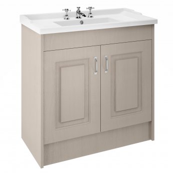 Nuie York Floor Standing Vanity Unit with Basin 1000mm Wide Stone Grey - 3 Tap Hole