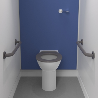 Nymas Nyma PRO Back to Wall Ambulant Doc M Pack White - 2 x Grey Grab Rails