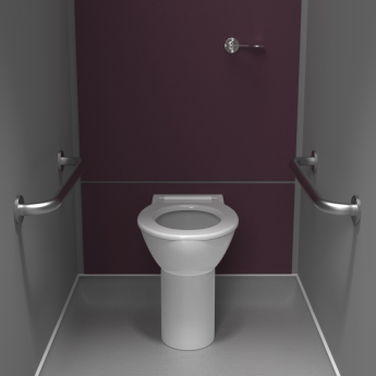 Nymas Nyma PRO Back to Wall Ambulant Doc M Pack White - 2 x Satin Grab Rails