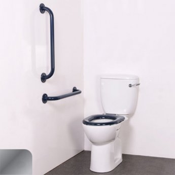 Nymas Nyma PRO Close Coupled Toilet Doc M Pack White - 2 x Polished Grab Rails