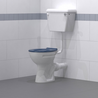 Nymas Nyma PRO Doc M Low Level Toilet Ware Set - Dark Blue Ring Seat