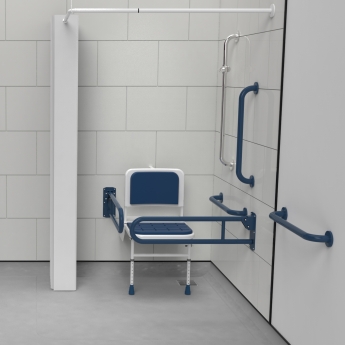 Nymas NymaCARE Doc M Shower Grab Rail Pack with Concealed Fixings - Dark Blue Grab Rails
