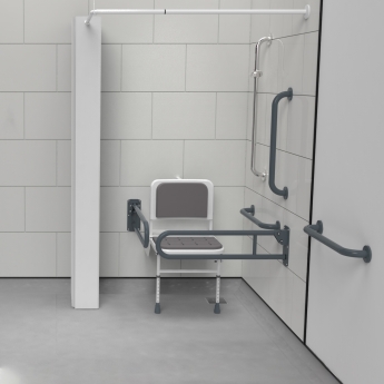 Nymas NymaCARE Doc M Shower Grab Rail Pack with Concealed Fixings - Dark Grey Grab Rails
