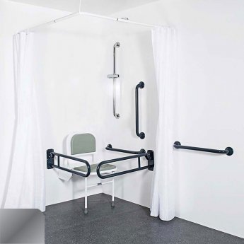 Nymas NymaCARE Doc M Shower Grab Rail Pack with Concealed Fixings - Polished Grab Rails