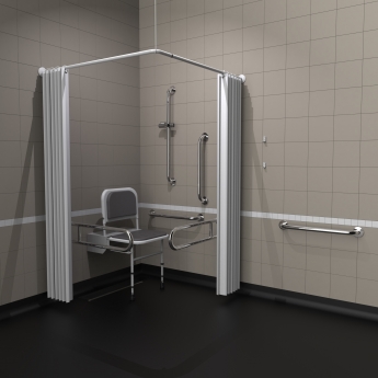 Nymas NymaCARE Doc M Shower Grab Rail Pack with Concealed Fixings - Polished Grab Rails
