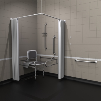Nymas NymaCARE Doc M Shower Grab Rail Pack with Concealed Fixings - Satin Grab Rails