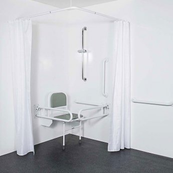 Nymas NymaCARE Doc M Shower Grab Rail Pack with Concealed Fixings - White Grab Rails