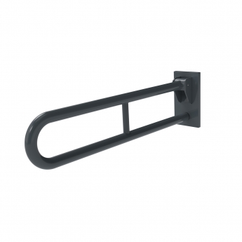 Nymas NymaCARE Friction Hinged Grab Rail with Concealed Back Plate 800mm Length - Dark Grey | Product Image