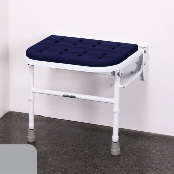 Nymas NymaCARE Premium Padded Wall Mounted Shower Seat with Legs - Grey