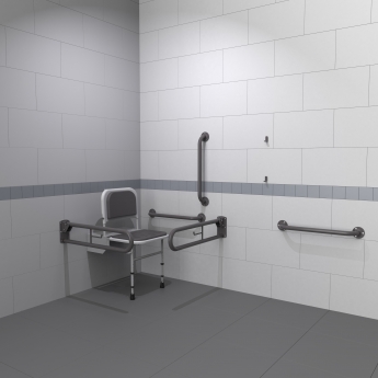 Nymas NymaPRO Doc M Changing Room Pack with Exposed Fixings - Grey Grab Rails | Product Image