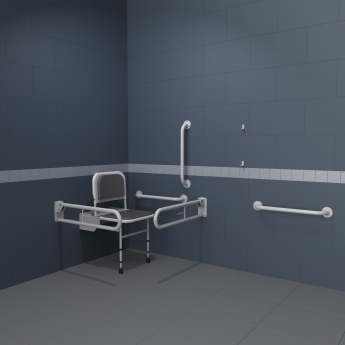 Nymas NymaPRO Doc M Changing Room Pack with Exposed Fixings - White Grab Rails