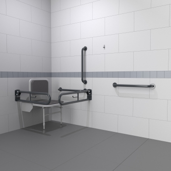Nymas NymaPRO Doc M Changing Room Pack with Concealed Fixings - Dark Grey Grab Rails