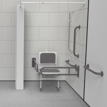 Nymas NymaPRO Concealed Fixing Grab Rail Doc M Shower Pack - Grey