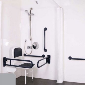 Nymas NymaPRO Doc M Shower Pack White with Concealed Valves and Grey Rails