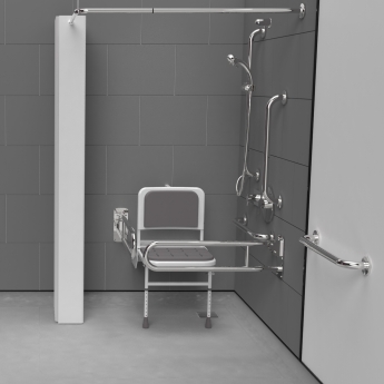 Nymas NymaPRO Doc M Shower Pack White with Concealed Valves and Polished Rails