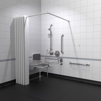 Nymas NymaPRO Doc M Shower Pack White with Concealed Valves and Polished Rails