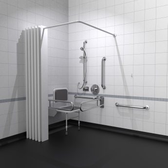 Nymas NymaPRO Doc M Shower Pack White with Concealed Valves and Satin Rails