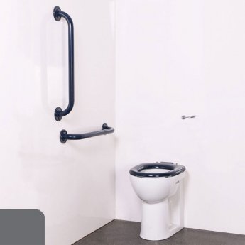 Nymas NymaPRO Back to Wall Ambulant Doc M Toilet Pack with Exposed Fixings - Dark Grey