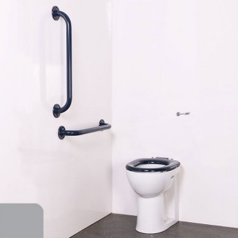 Nymas NymaPRO Back to Wall Ambulant Doc M Toilet Pack with Exposed Fixings - Grey