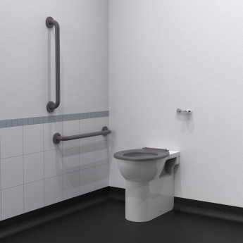 Nymas NymaPRO Back to Wall Ambulant Doc M Toilet Pack with Concealed Fixings - Grey | Product Image