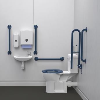 Nymas Nyma PRO Rimless Close Coupled Doc M Pack White - Dark Blue Grab Rails