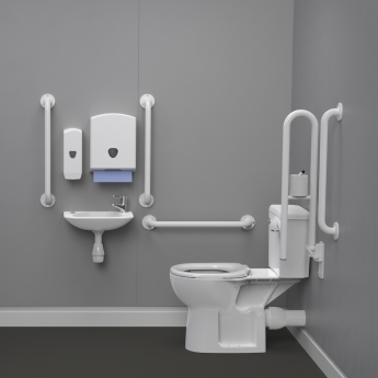 Nymas Nyma PRO Rimless Close Coupled Doc M Pack White - White Grab Rails