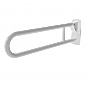 Nymas NymaPRO Stainless Steel Lift and Lock Hinged Grab Rail 800mm Length - White | Product Image
