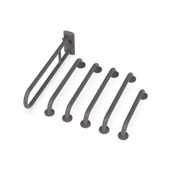Nymas NymaCARE Concealed Fixing Grab Rails for Doc M Toilet Pack - Grey | Product Image