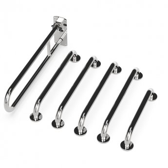 Nymas NymaCARE Concealed Fixing Grab Rails for Doc M Toilet Pack - Polished