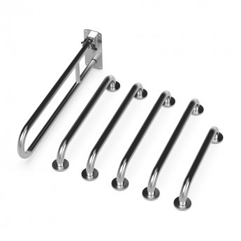 Nymas NymaCARE Concealed Fixing Grab Rails for Doc M Toilet Pack - Satin