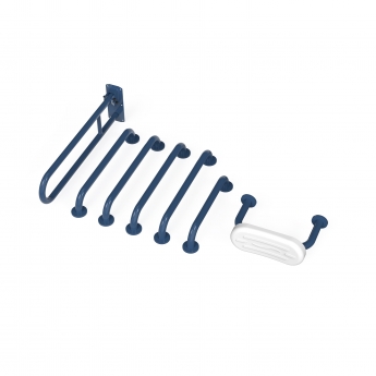 Nymas NymaPRO Concealed Fixing Grab Rails with Back Rest for Doc M Toilet Pack - Dark Blue Rails