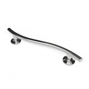 Nymas NymaPRO Contemporary Nylon Flanged Curved Grab Rail 620mm Length - Polished | Product Image