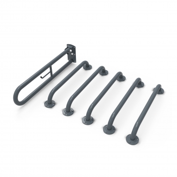 Nymas NymaPRO Exposed Fixing Grab Rails for Doc M Toilet Pack - Dark Grey