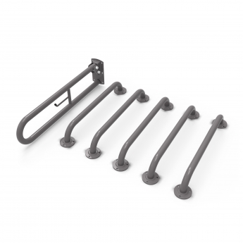 Nymas NymaPRO Exposed Fixing Grab Rails for Doc M Toilet Pack - Grey