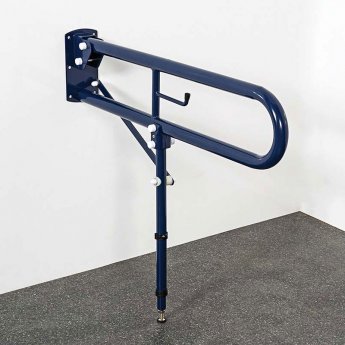 Nymas NymaPRO Trombone Hinged Support Steel Grab Rail with Leg 800mm Length - Dark Blue