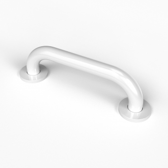 Nymas NymaPRO Round Flange Steel Grab Rail 300mm Length - White | Product Image