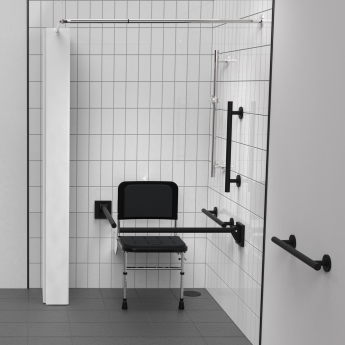 Nymas NymaSTYLE Doc M Shower Pack with Concealed Fixing Grab Rails - Matt Black
