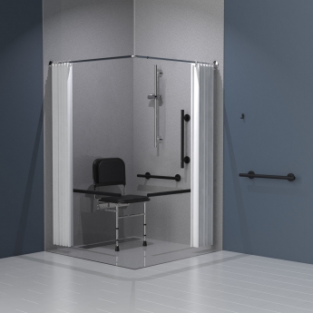 Nymas NymaSTYLE Doc M Shower Pack with Concealed Fixing Grab Rails - Matt Black