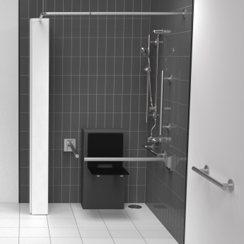 Nymas NymaSTYLE Doc M Shower Pack with Exposed Valves and Slimline Seat - Satin