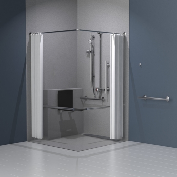Nymas NymaSTYLE Doc M Shower Pack with Exposed Valves and Slimline Seat - Satin